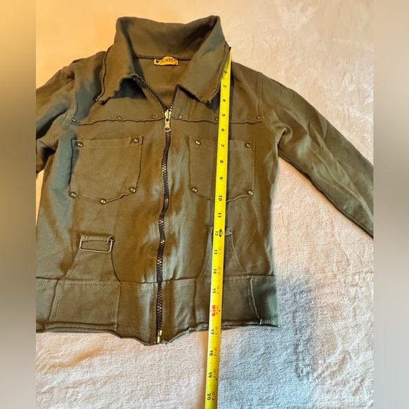 Vintage 2000s y2k Zip Up Olive Green Women's Jacket Size Small - Picture 7 of 10